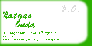 matyas onda business card